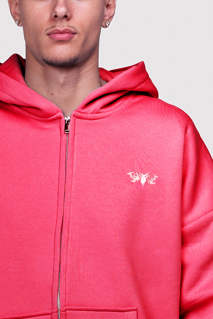 BASIC ZIP HOODIE MAGENTA