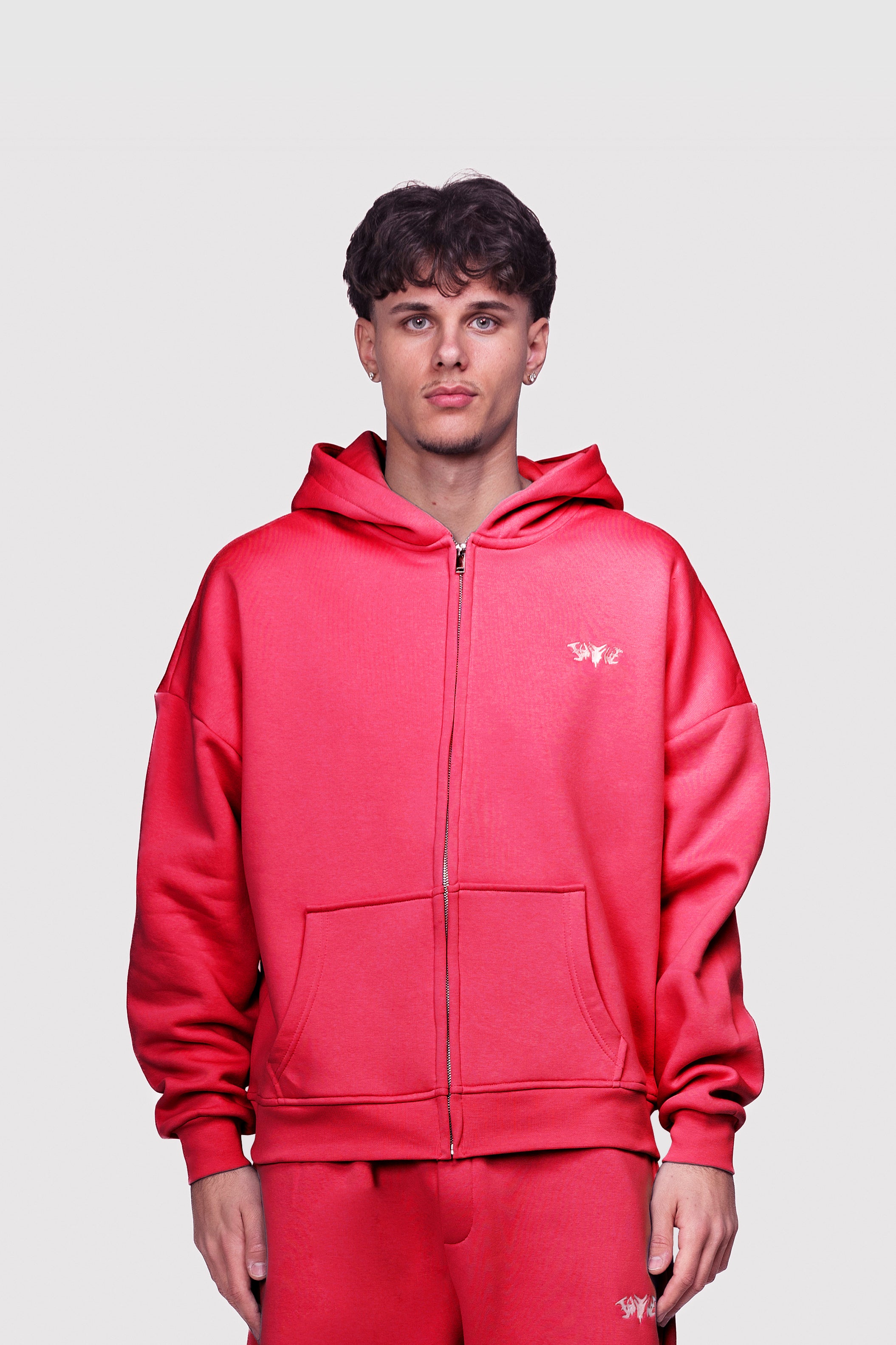 BASIC ZIP HOODIE MAGENTA