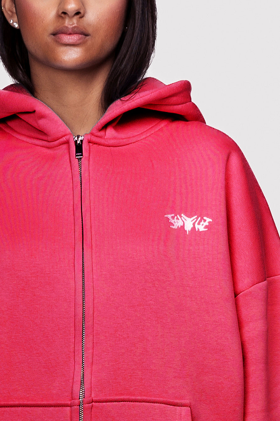 BASIC ZIP HOODIE MAGENTA