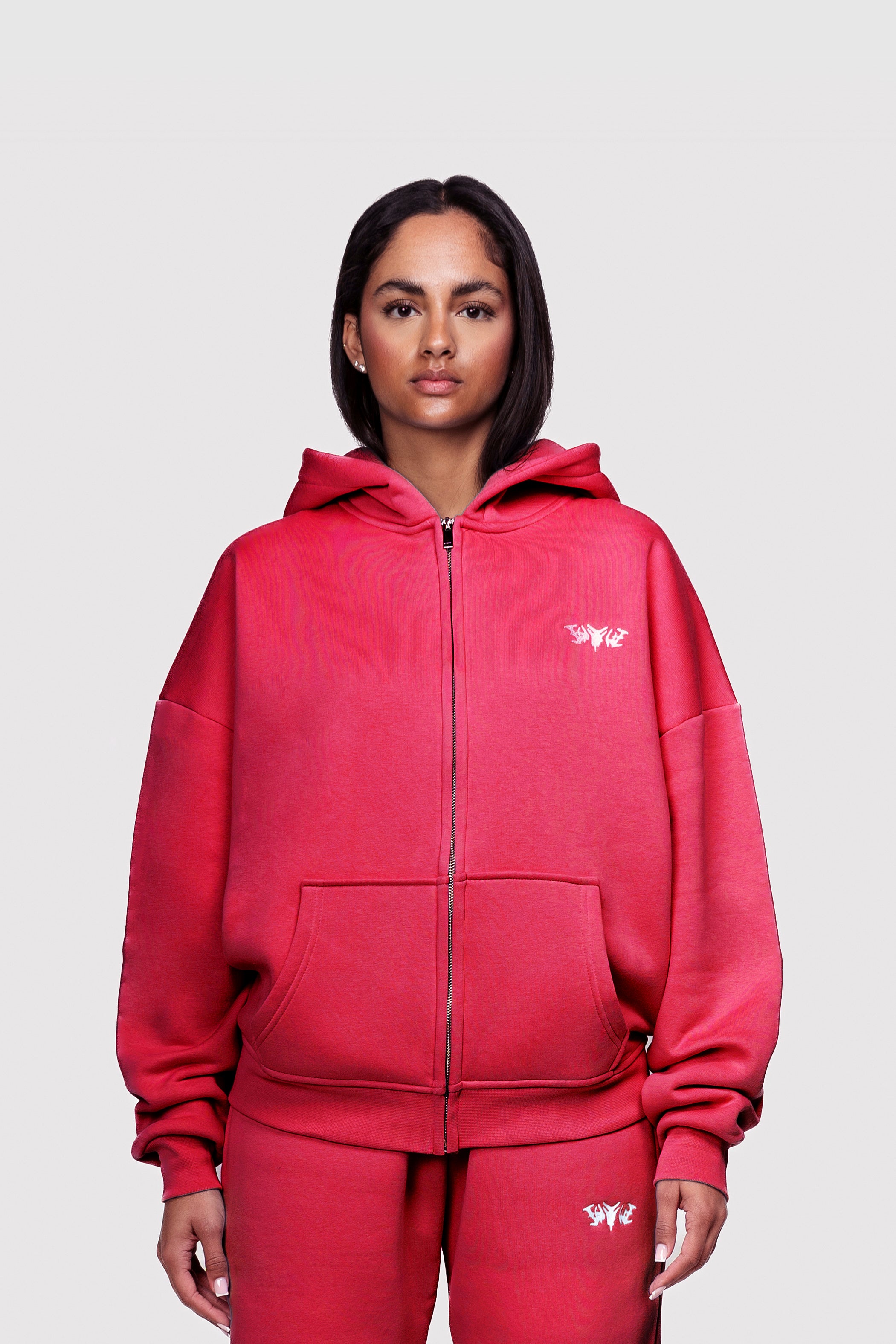 BASIC ZIP HOODIE MAGENTA