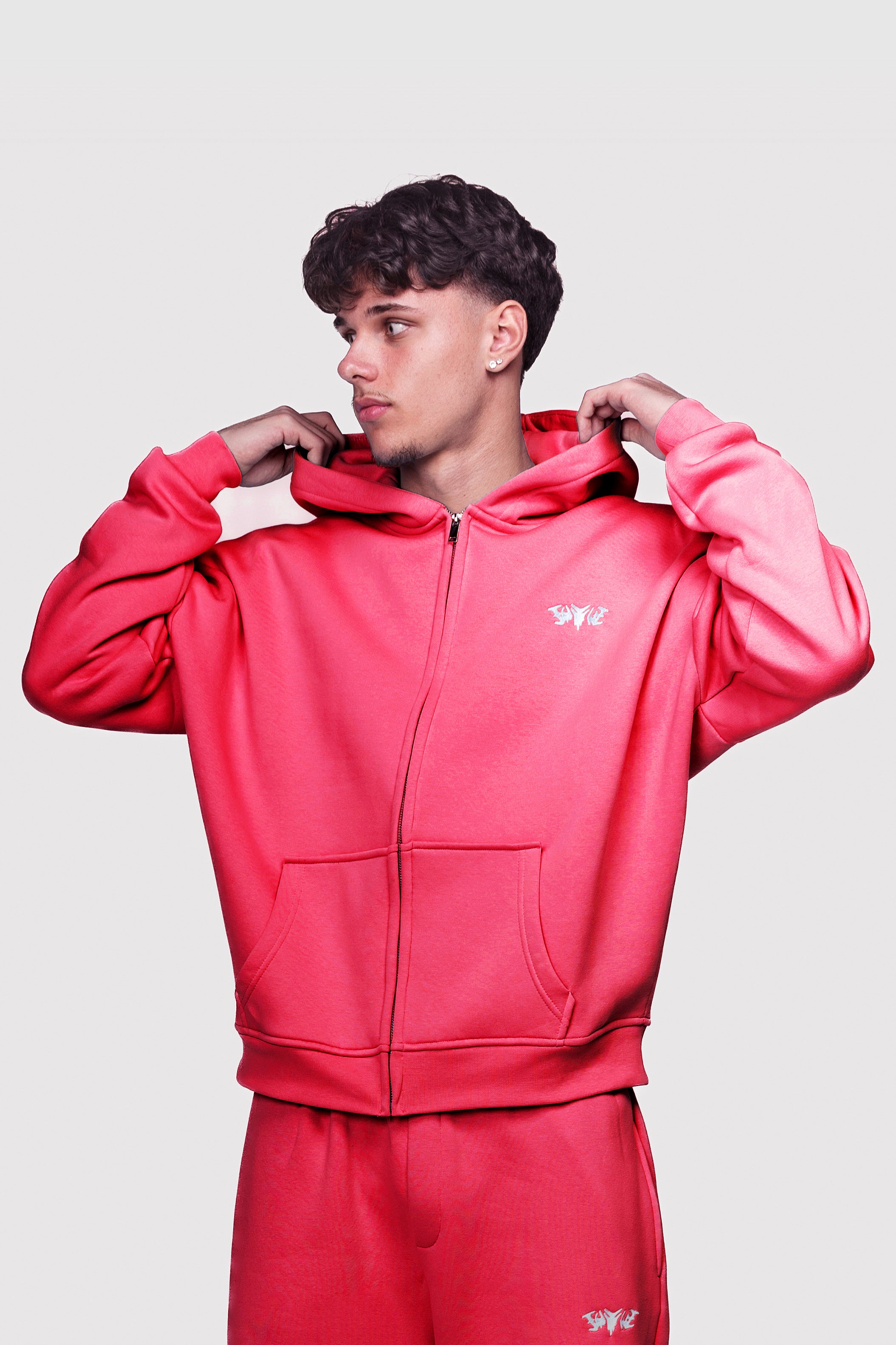 BASIC ZIP HOODIE MAGENTA