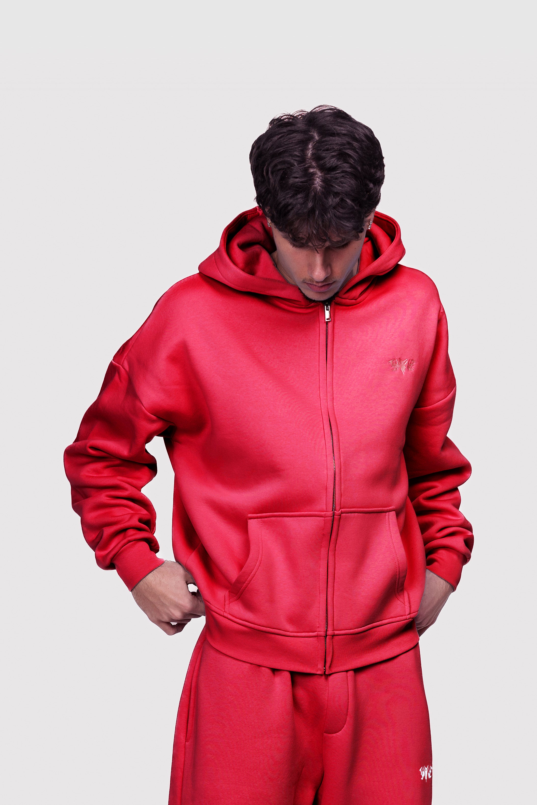 BASIC ZIP HOODIE MAGENTA