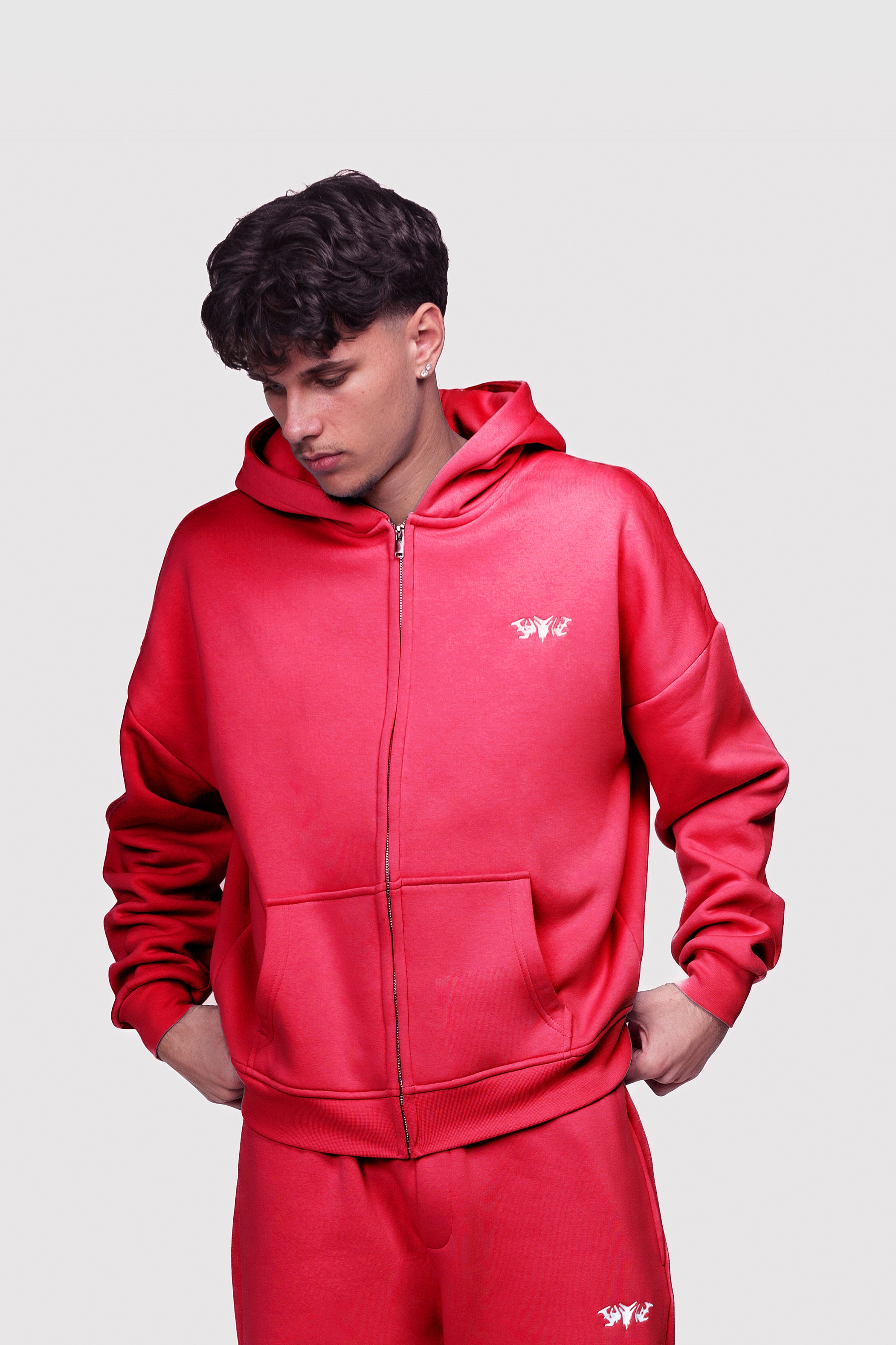 BASIC ZIP HOODIE MAGENTA