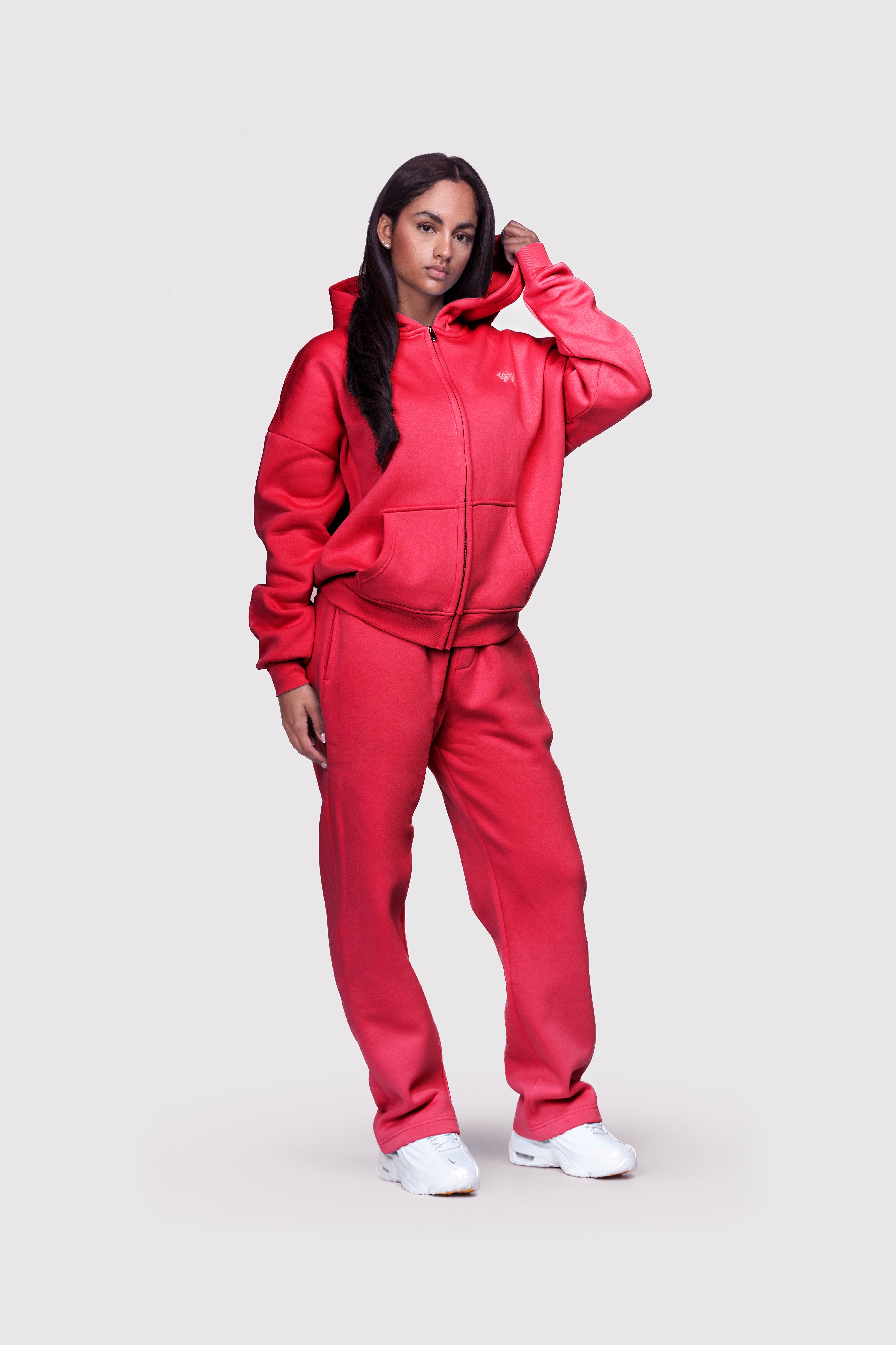 BASIC ZIP HOODIE MAGENTA