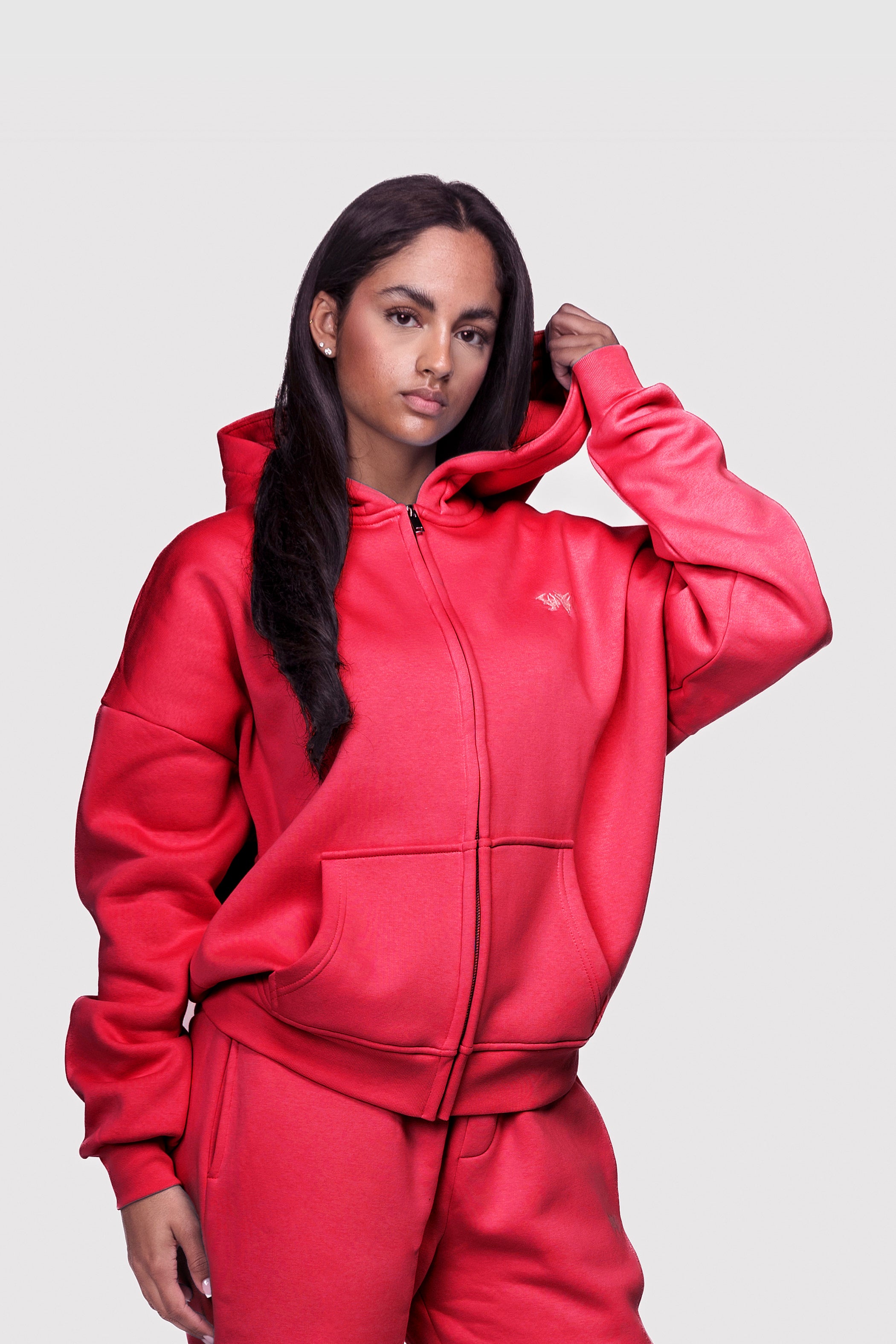 BASIC ZIP HOODIE MAGENTA