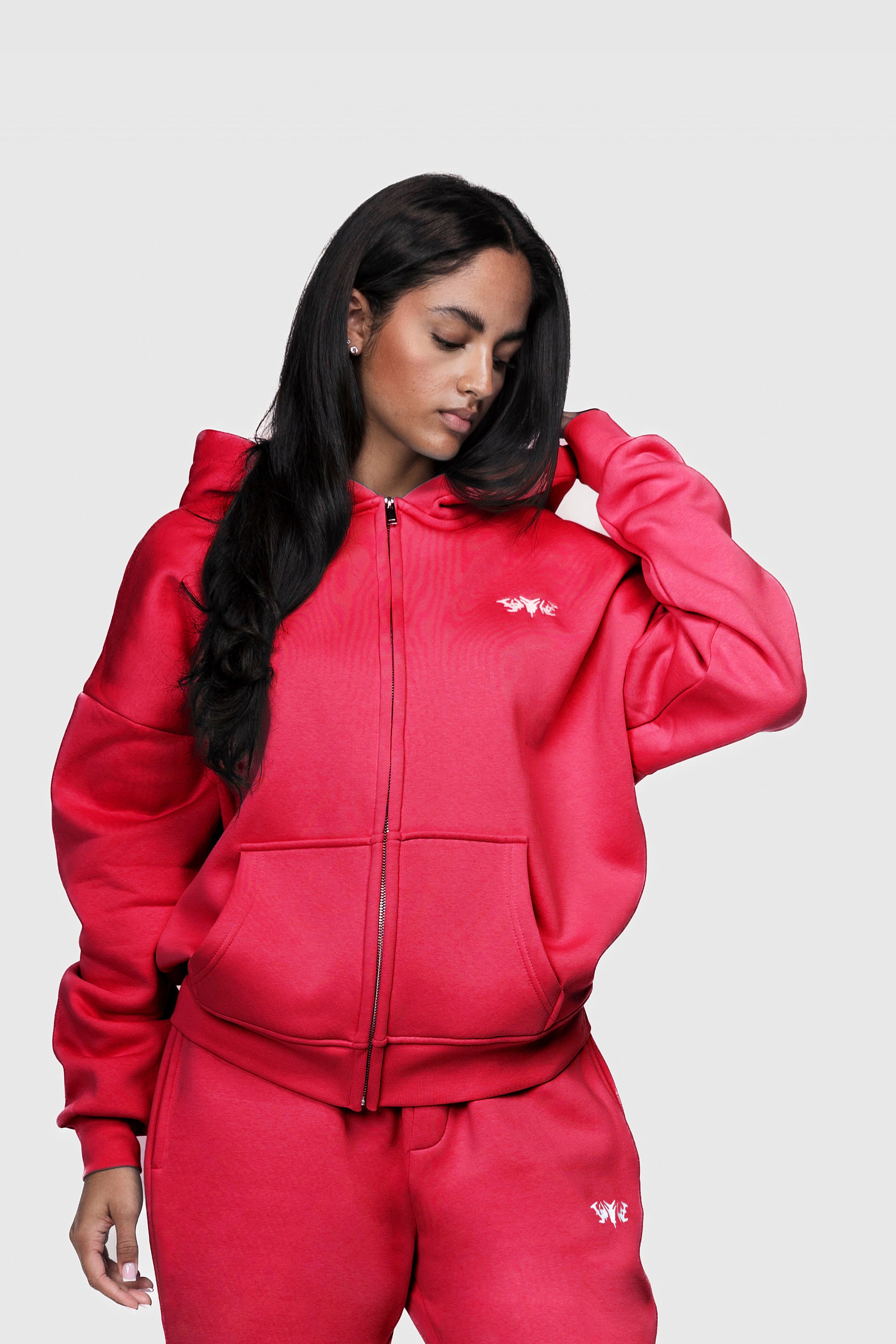 BASIC ZIP HOODIE MAGENTA