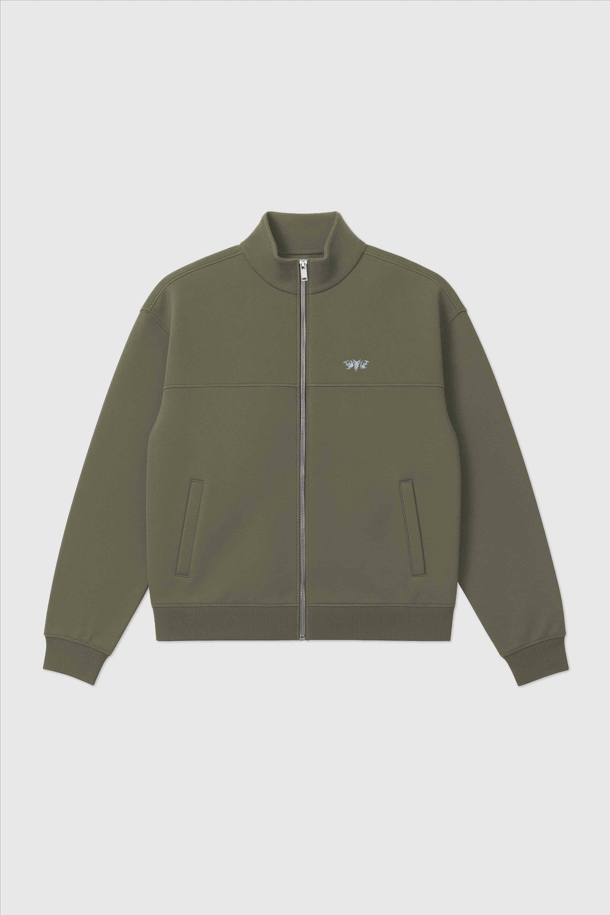 BASIC HIGH NECK ZIP OLIVE