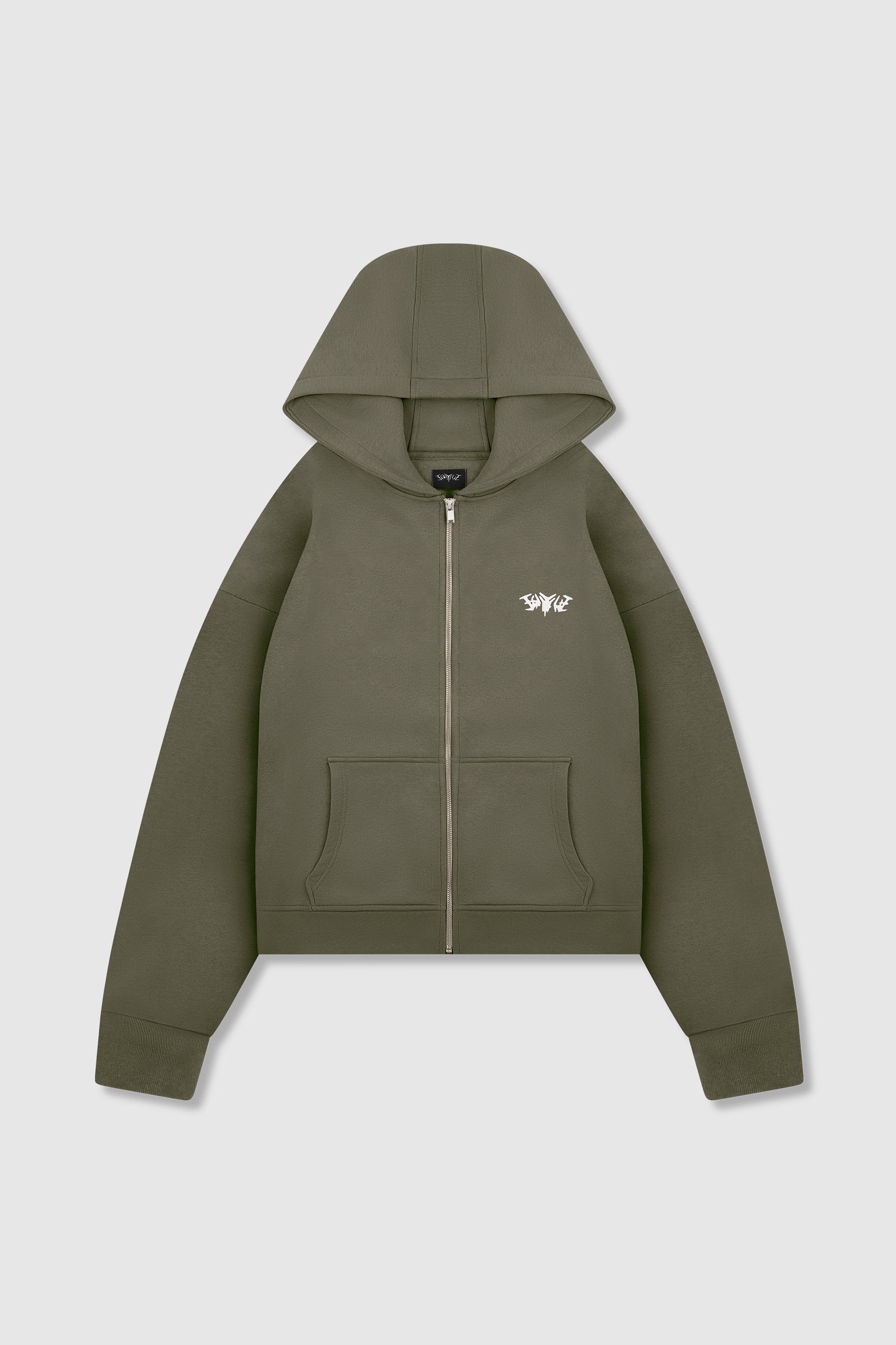 BASIC ZIP HOODIE OLIVE