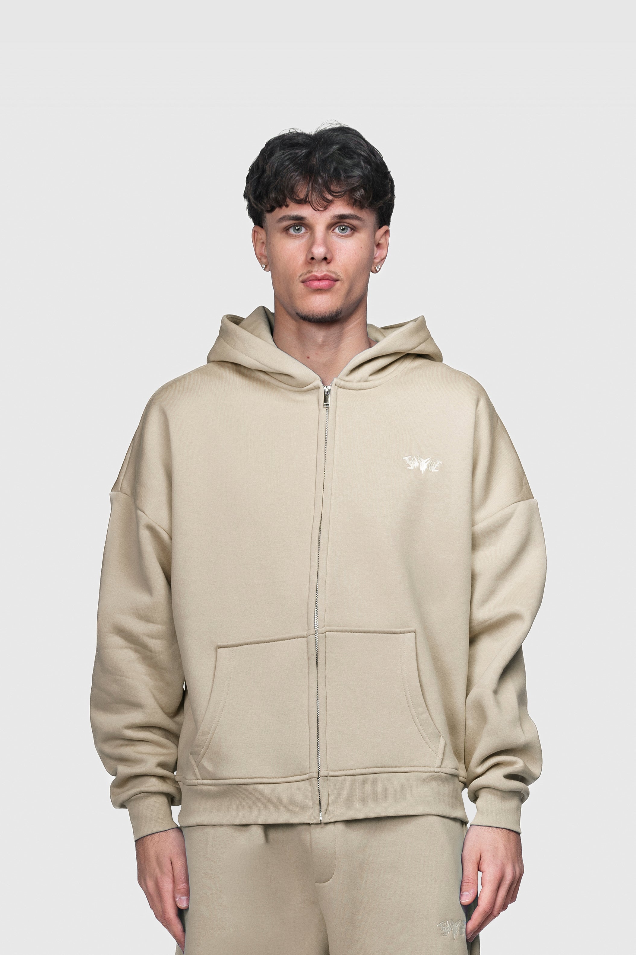 BASIC ZIP HOODIE SANDSTORM