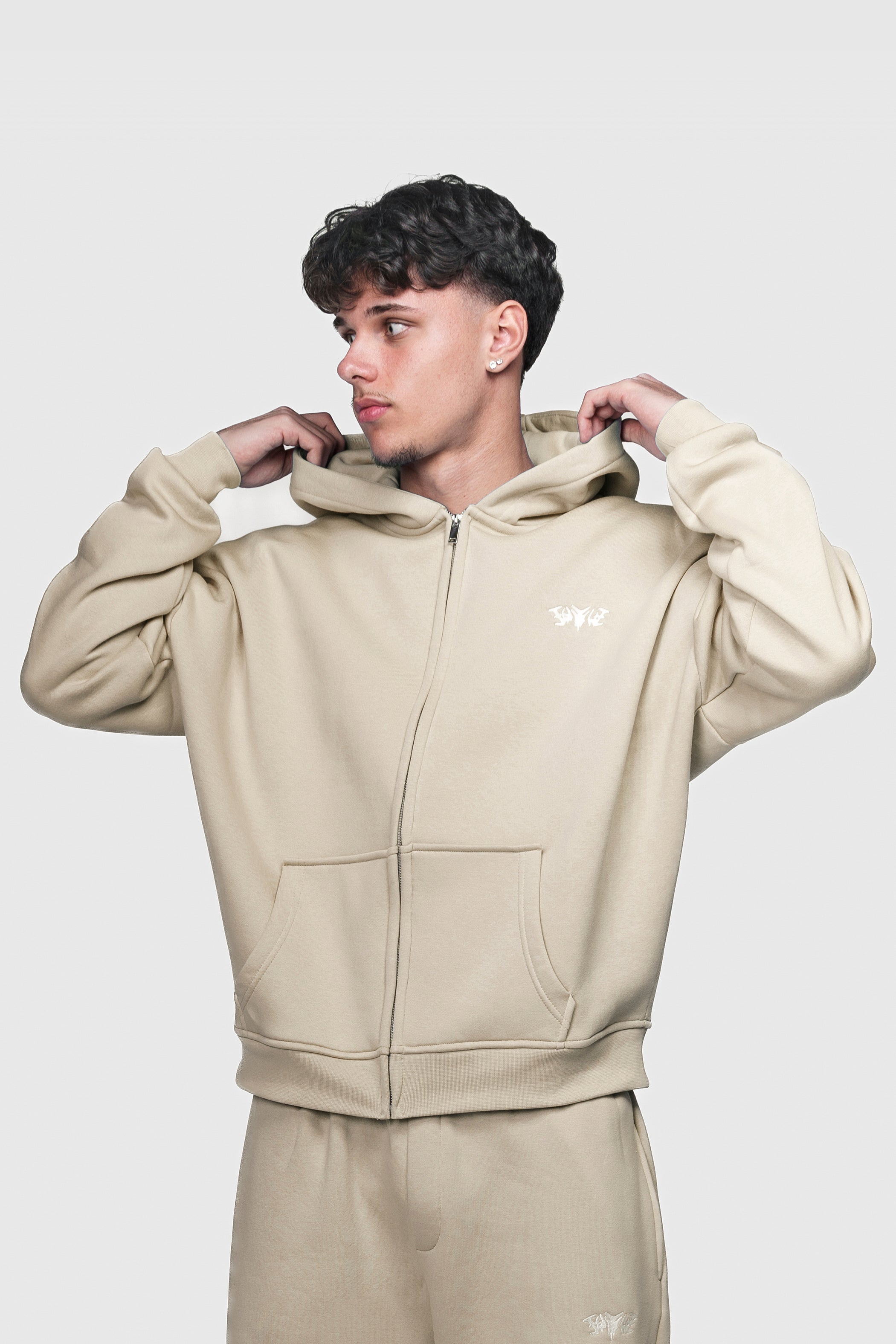 BASIC ZIP HOODIE SANDSTORM