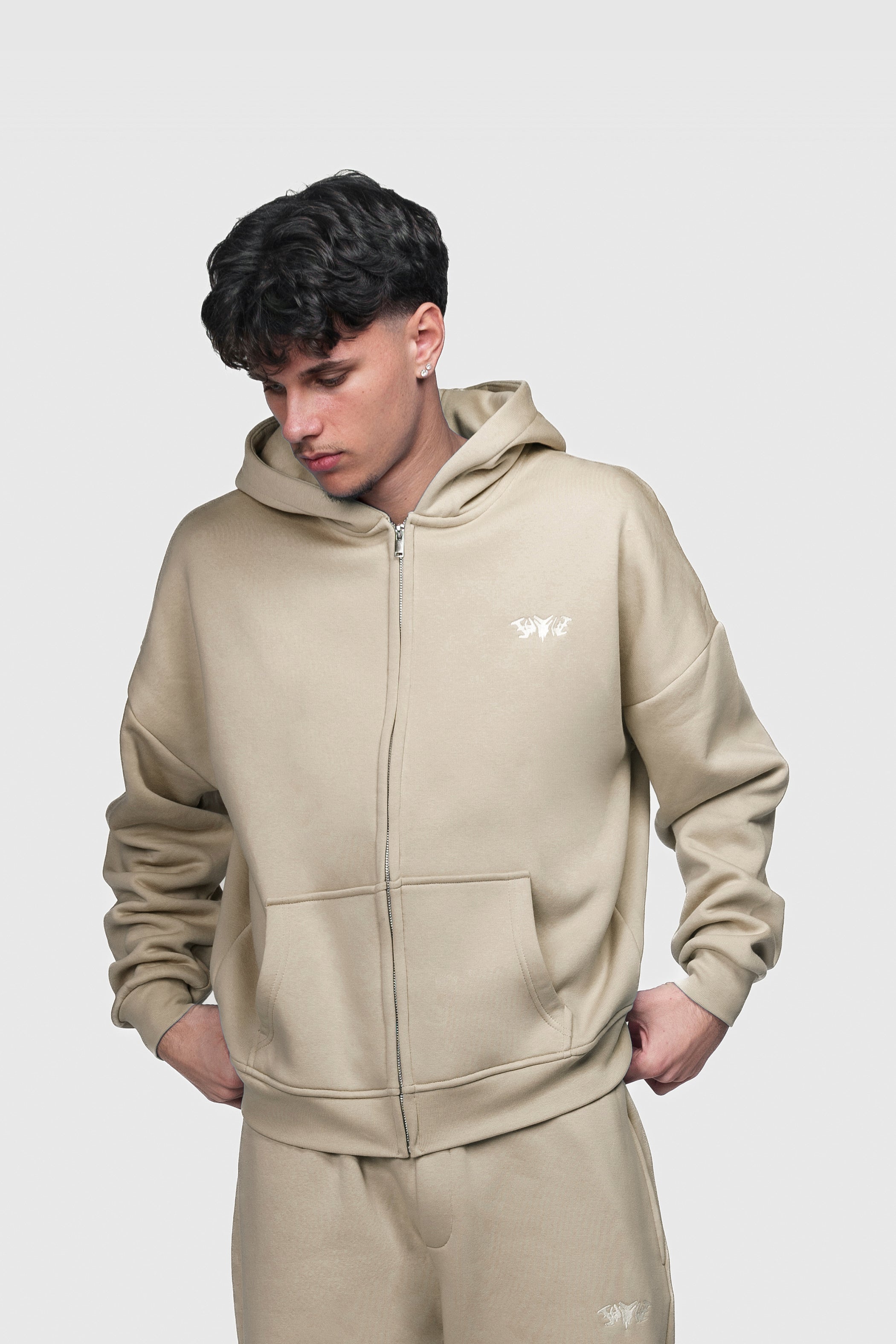 BASIC ZIP HOODIE SANDSTORM