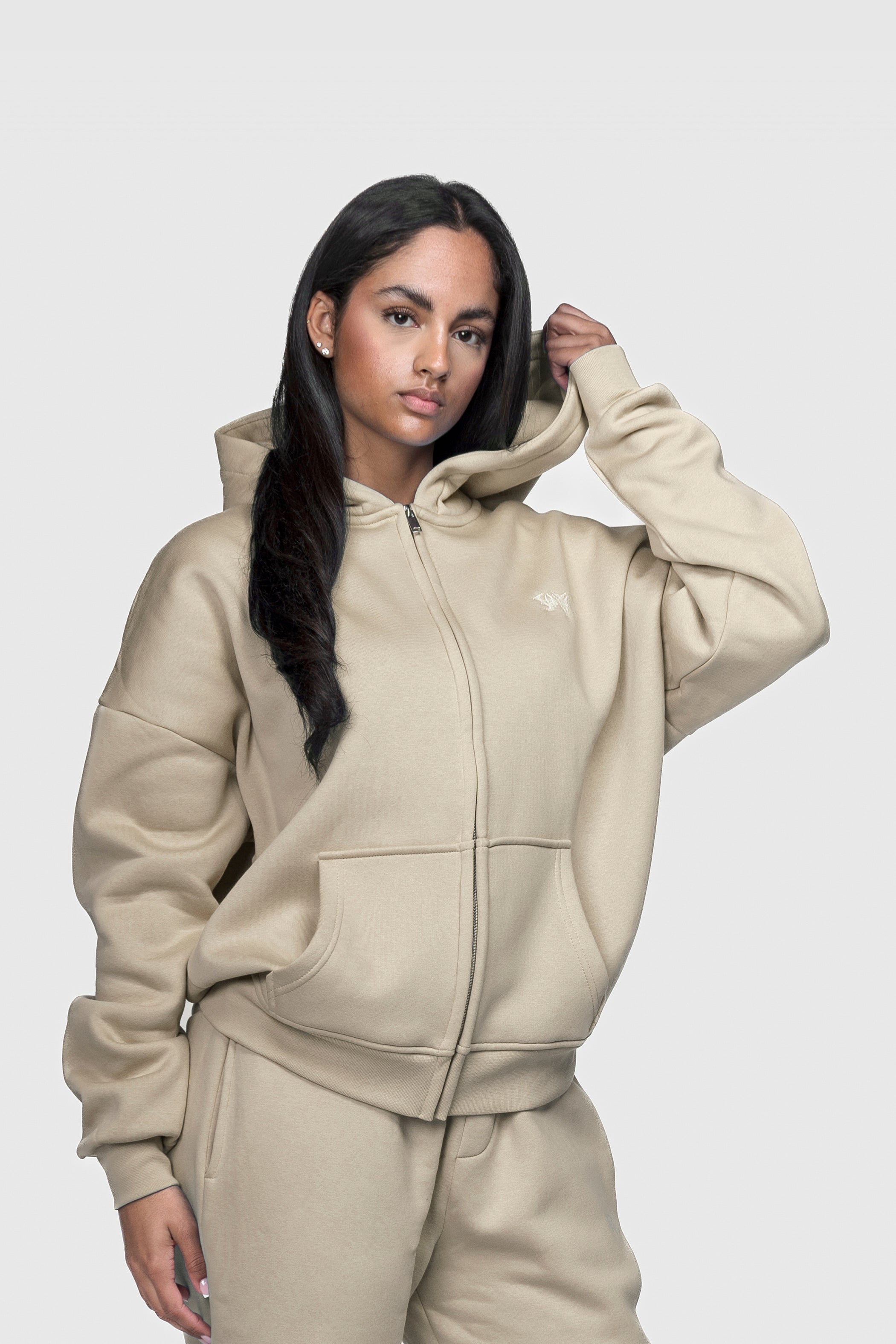 BASIC ZIP HOODIE SANDSTORM