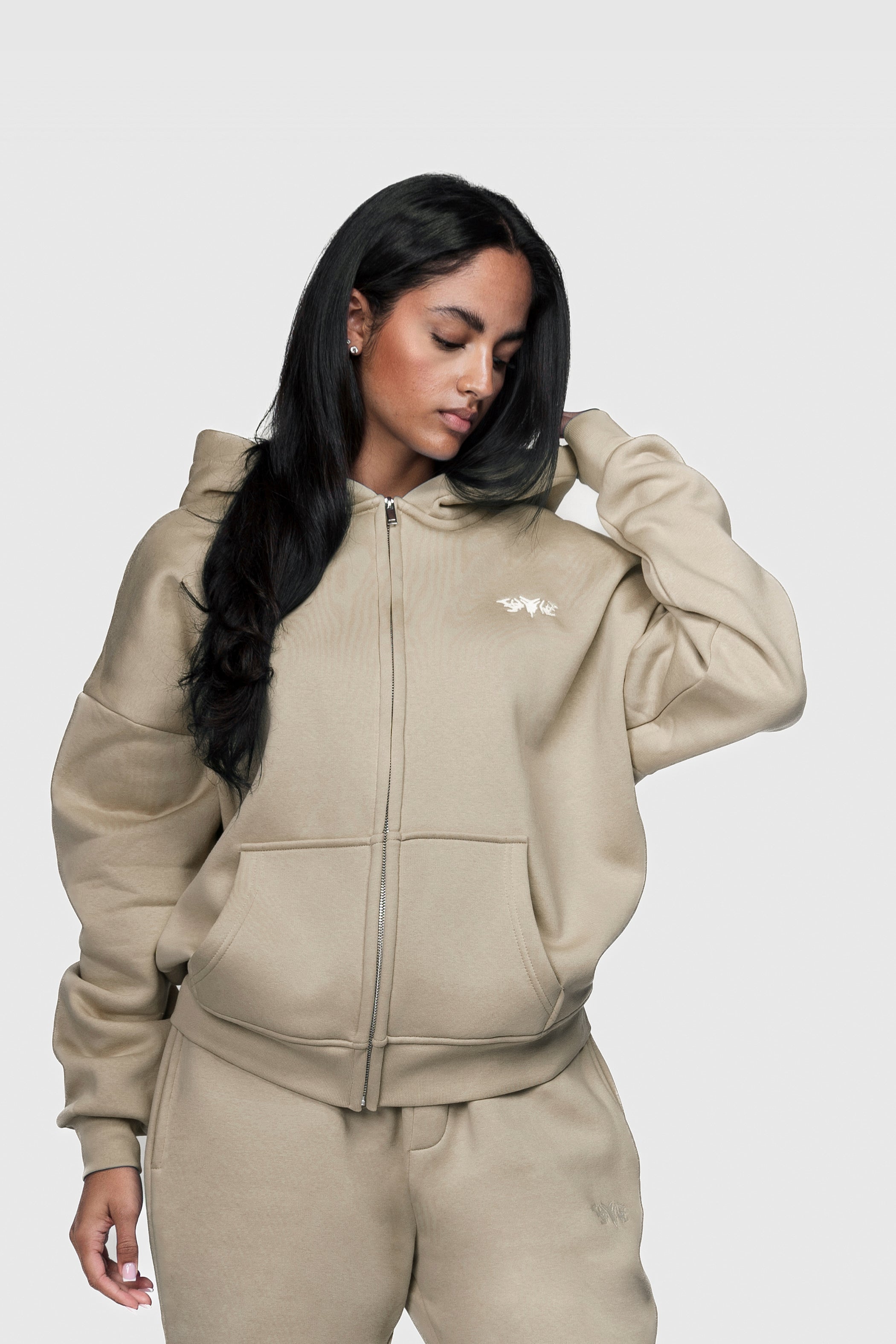 BASIC ZIP HOODIE SANDSTORM