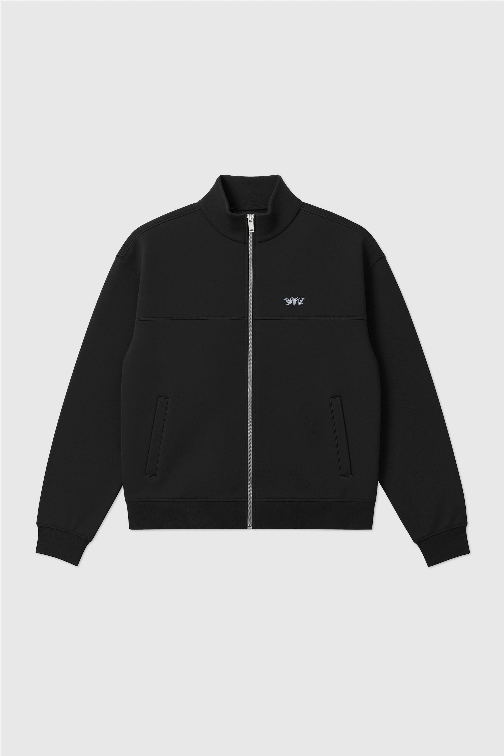 BASIC HIGH NECK ZIP BLACK
