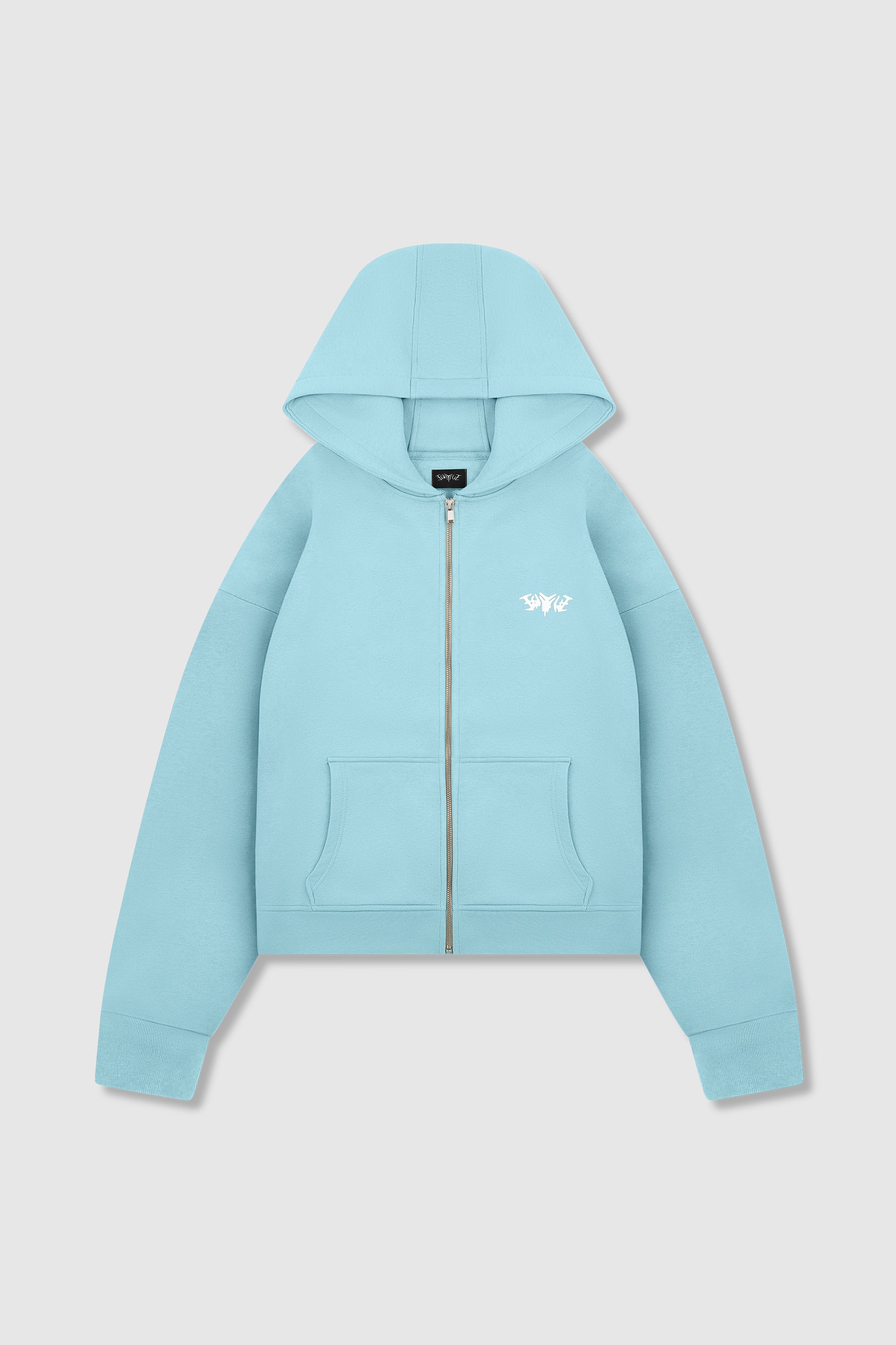 BASIC ZIP HOODIE TURQUOISE