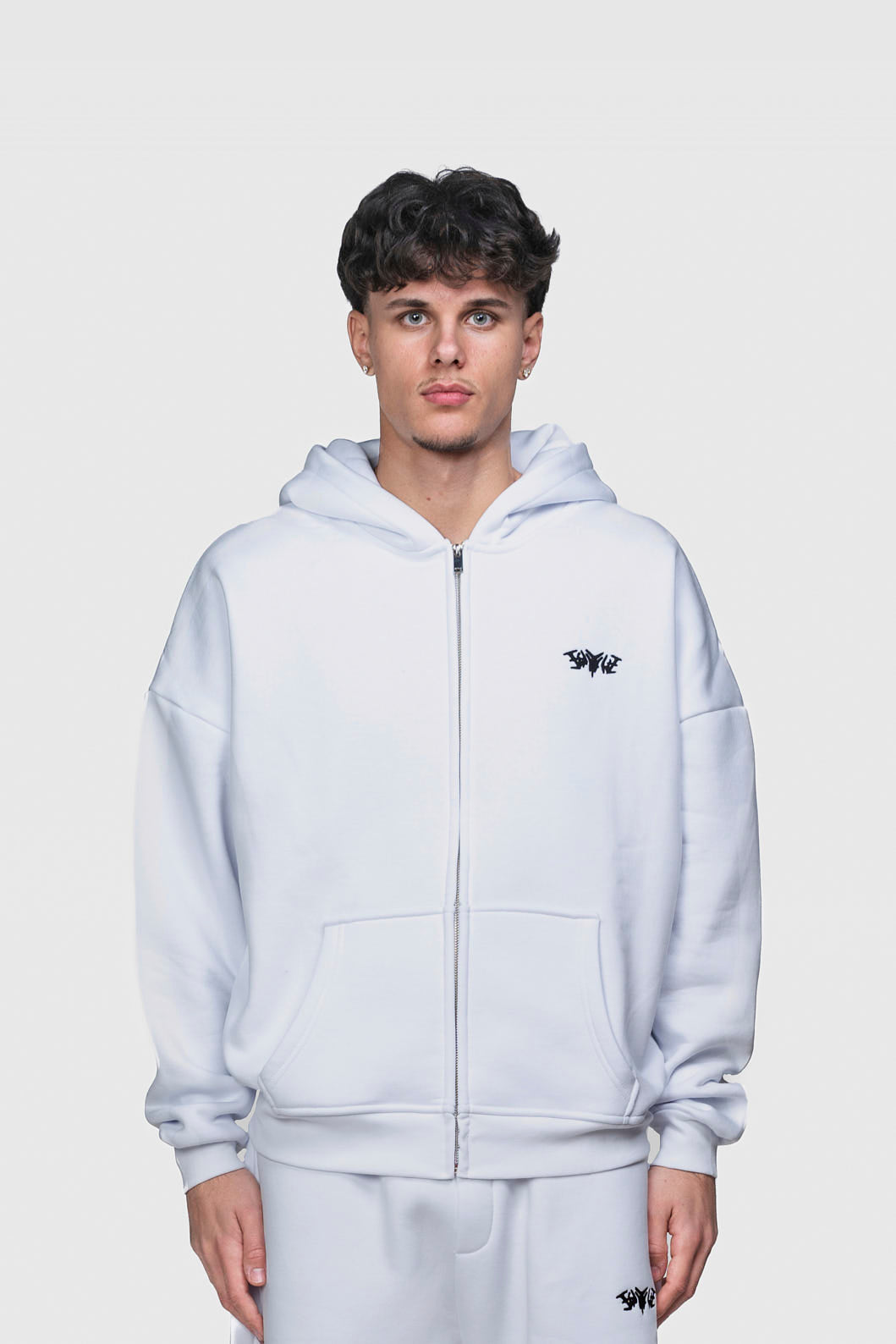 BASIC ZIP HOODIE WHITE