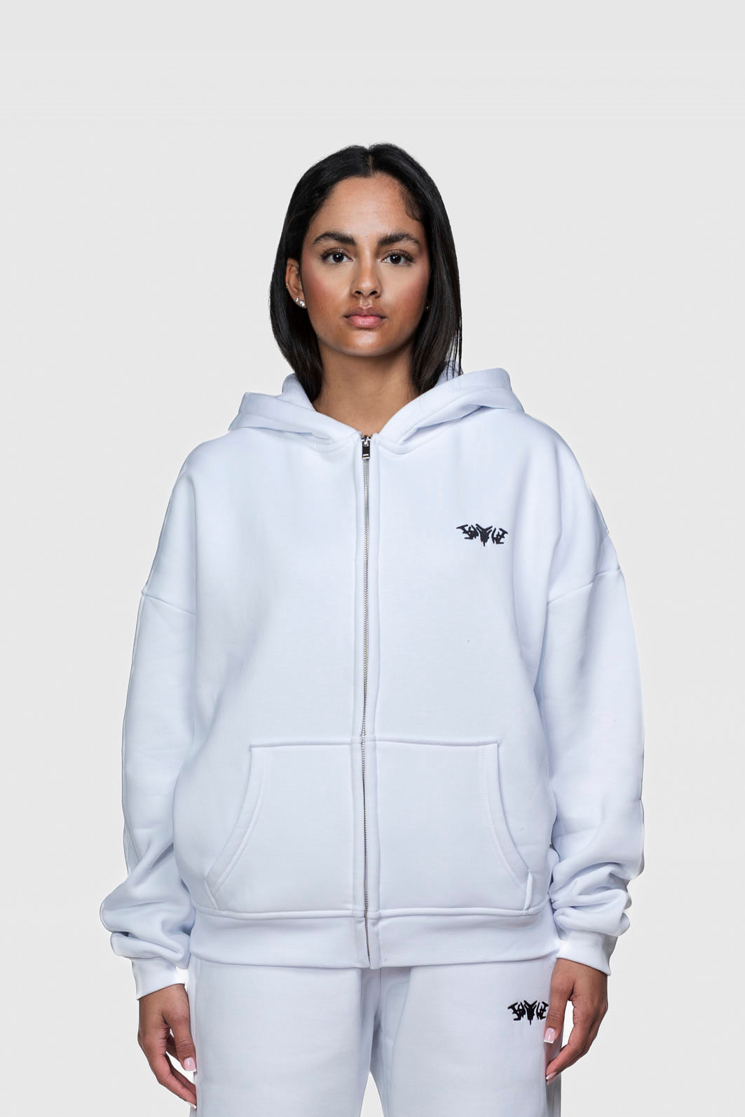 BASIC ZIP HOODIE WHITE