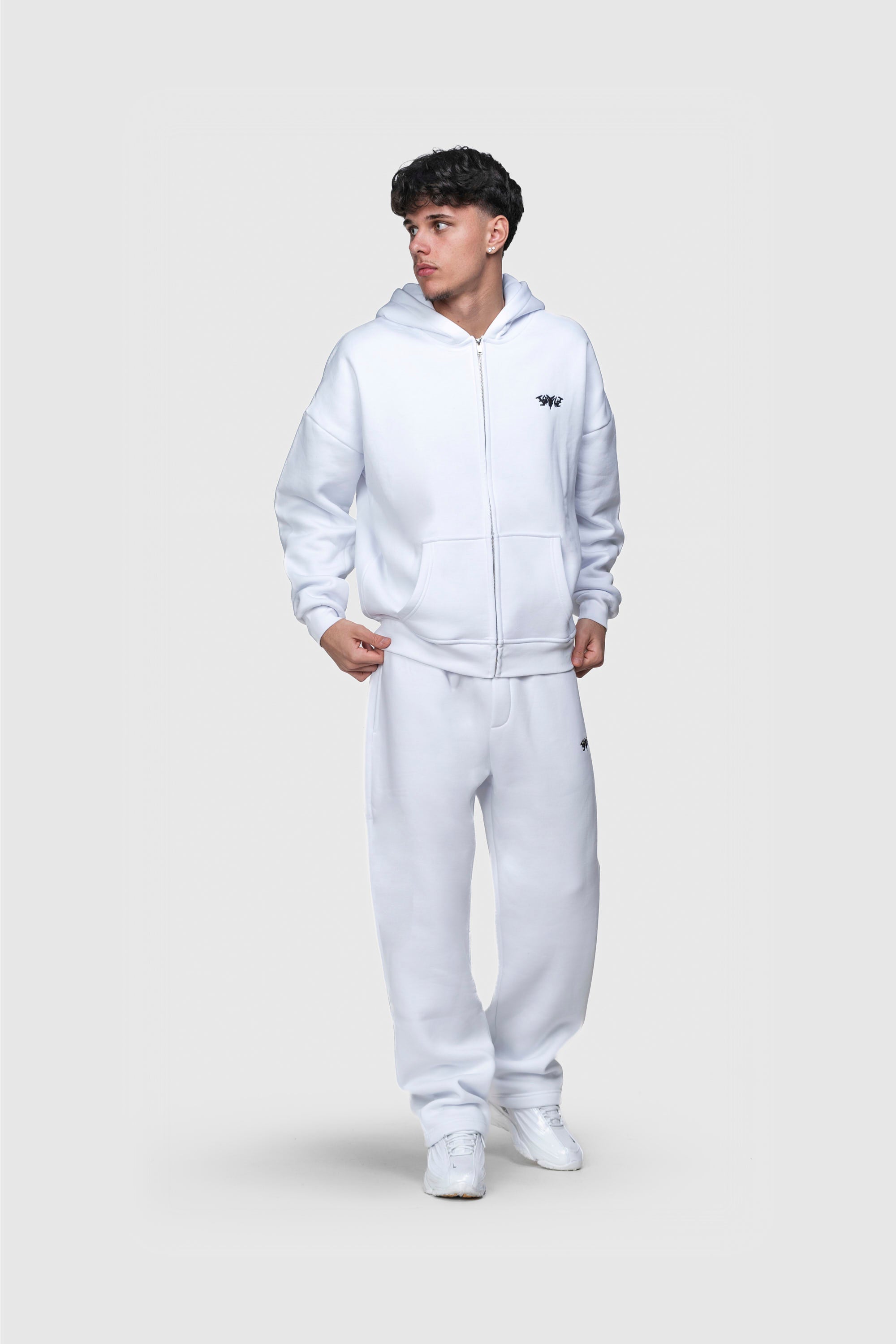 BASIC ZIP HOODIE WHITE