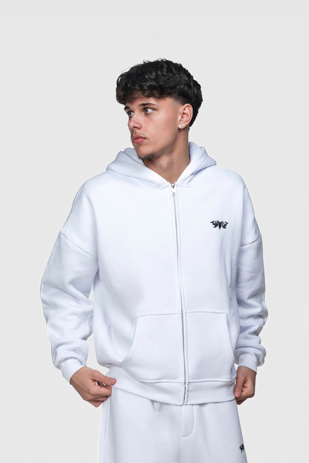 BASIC ZIP HOODIE WHITE