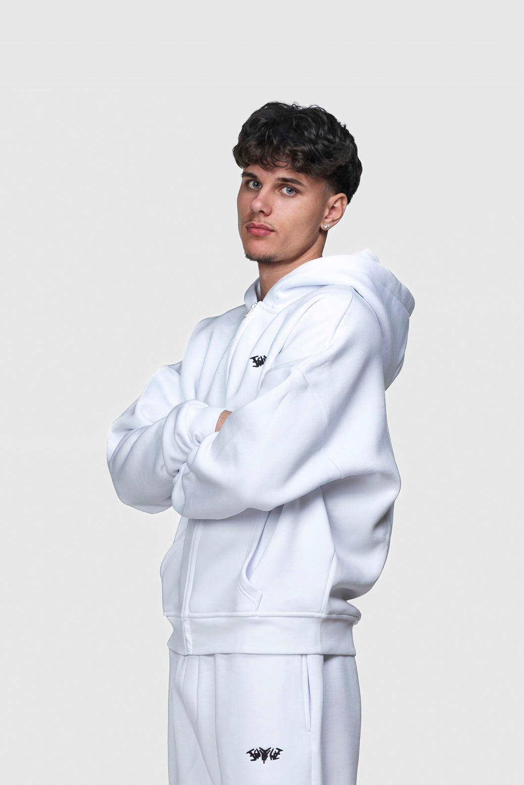 BASIC ZIP HOODIE WHITE