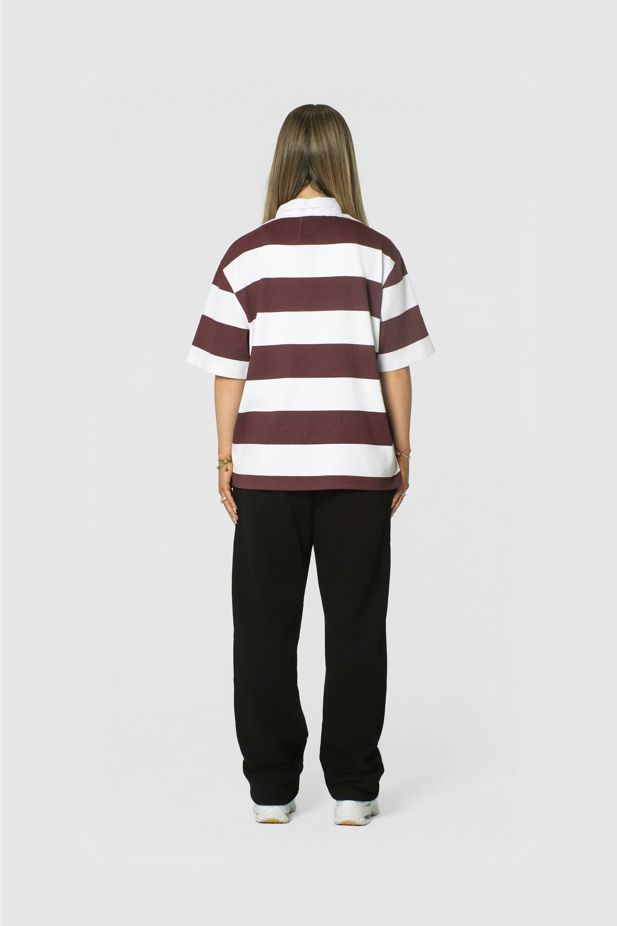 STRIPE POLO SHIRT REDWINE