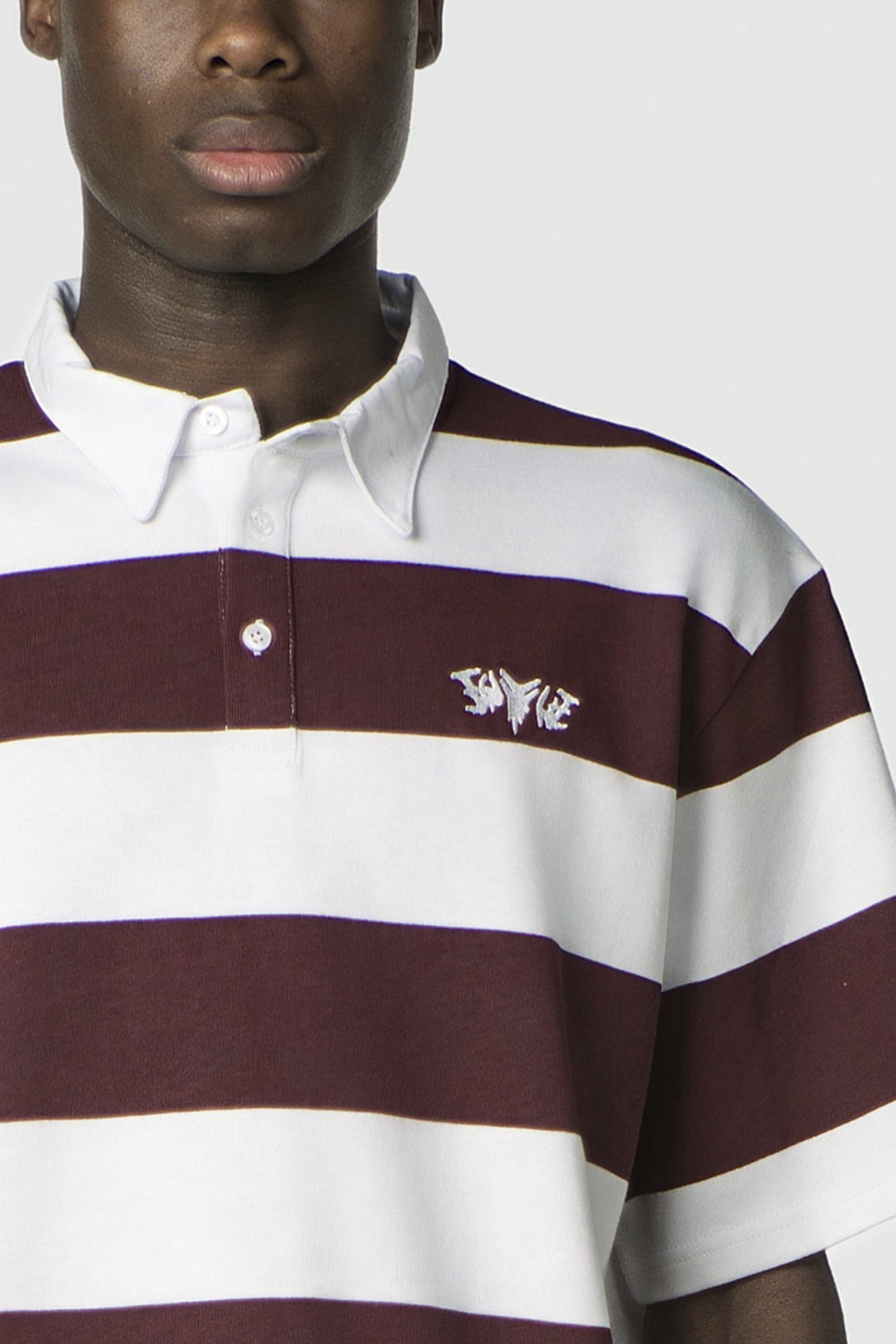STRIPE POLO SHIRT REDWINE