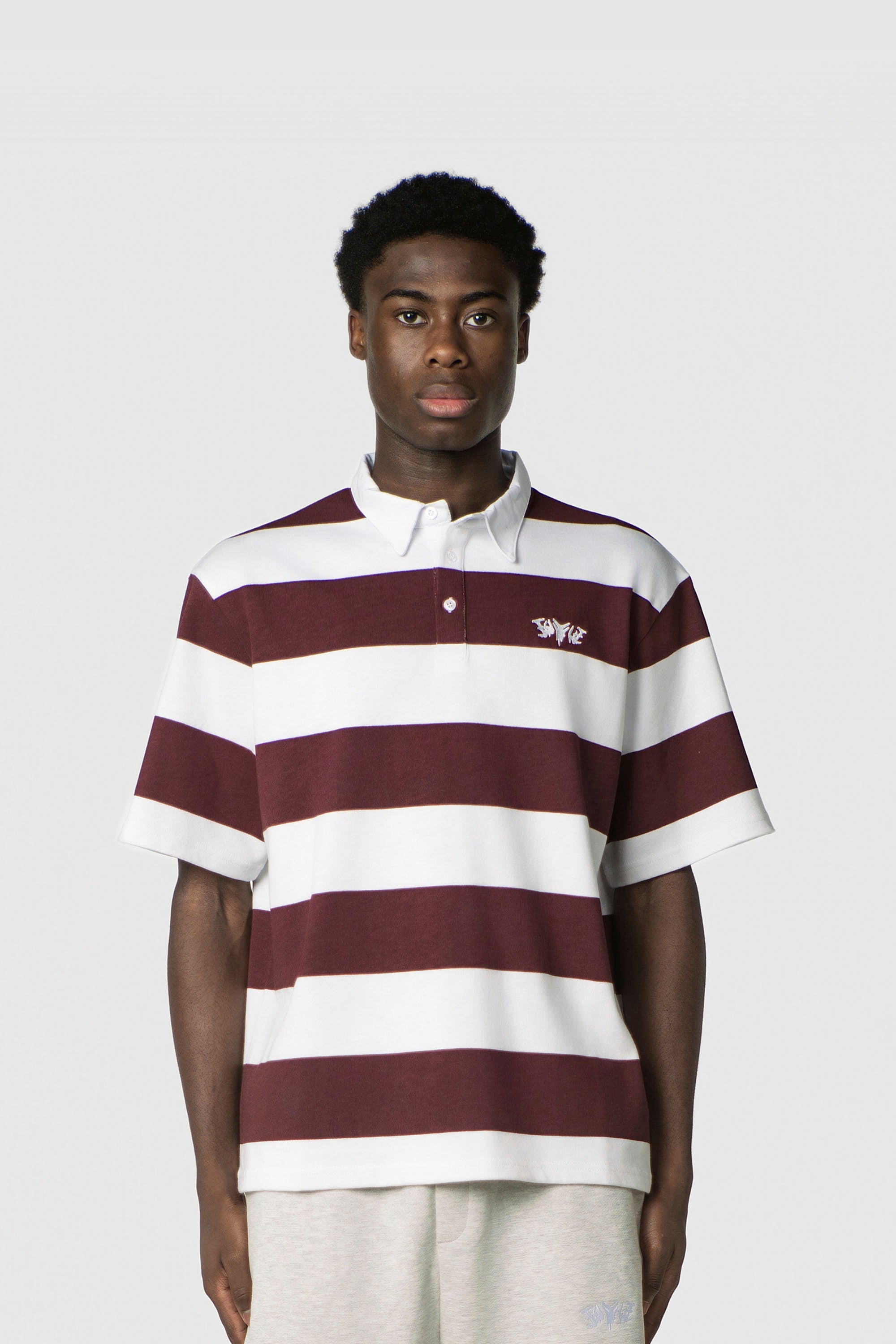 STRIPE POLO SHIRT REDWINE