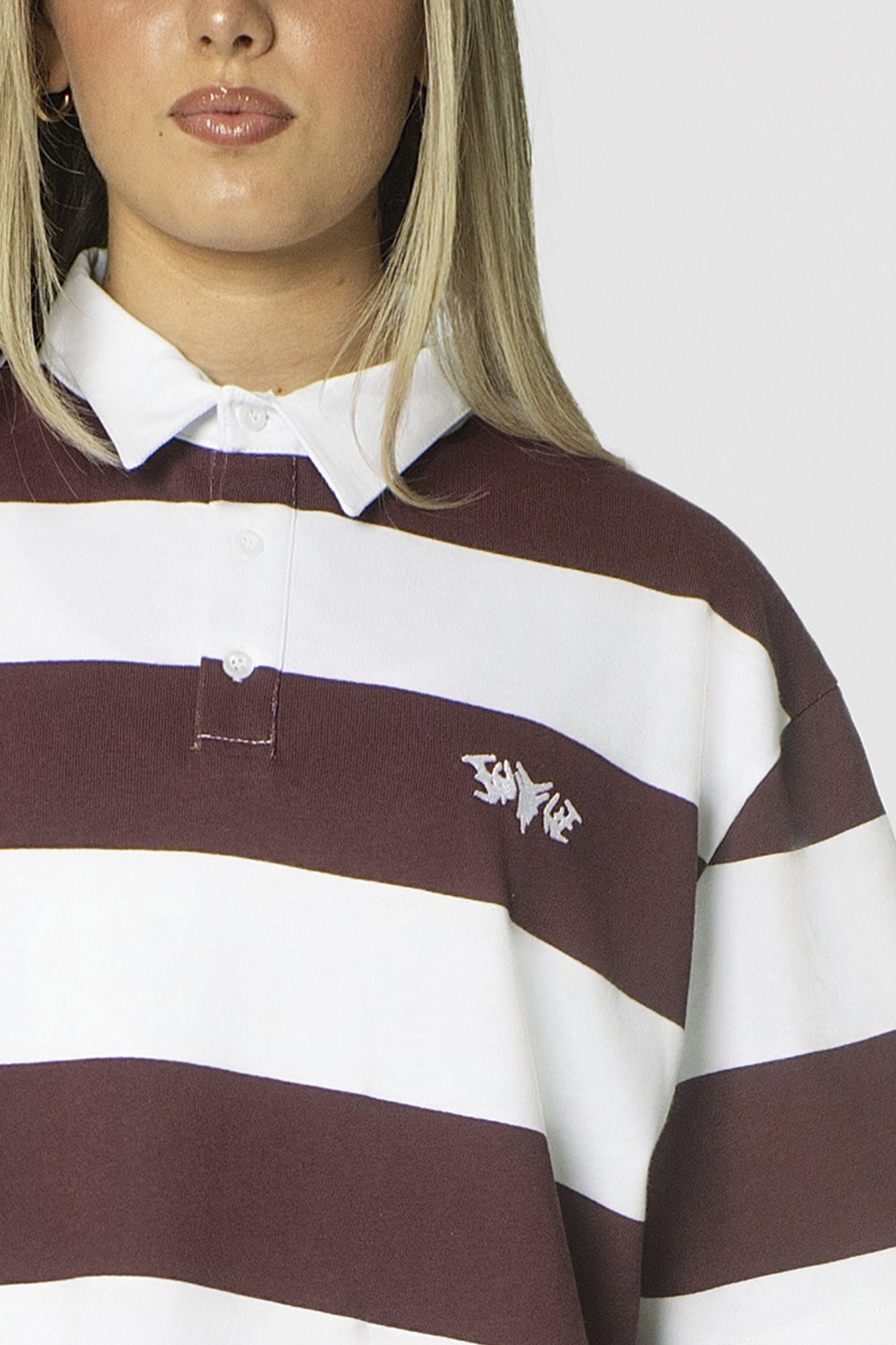 STRIPE POLO SHIRT REDWINE