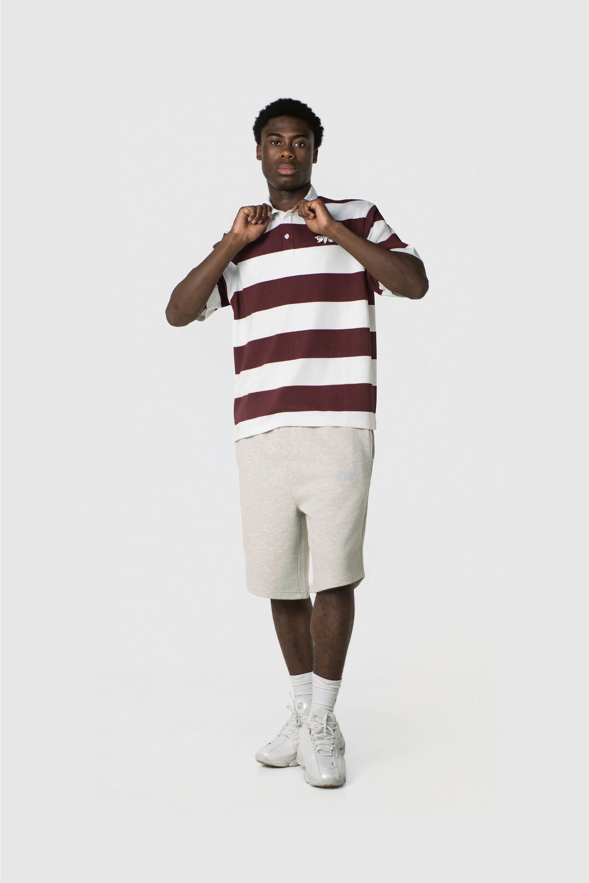 STRIPE POLO SHIRT REDWINE