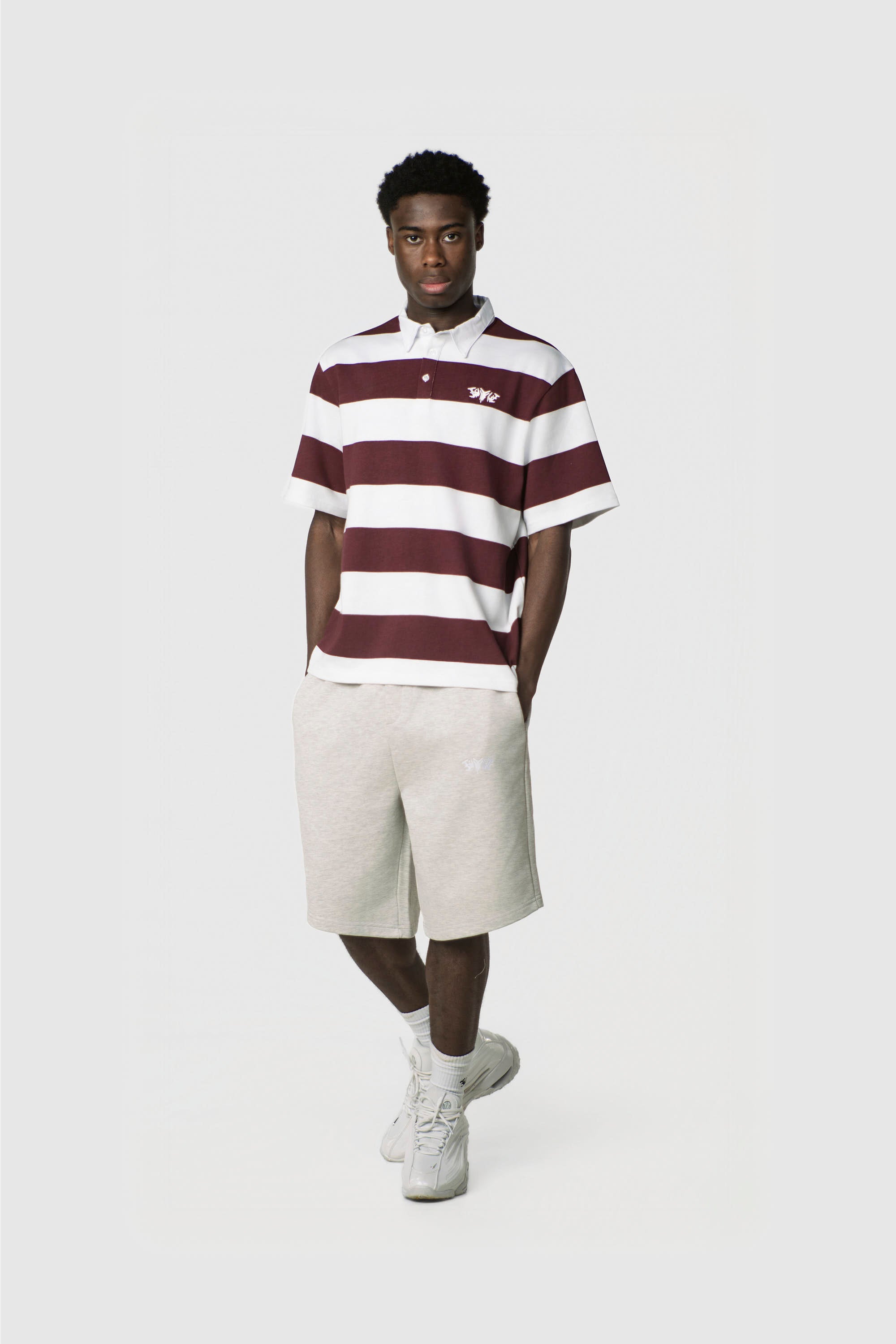 STRIPE POLO SHIRT REDWINE