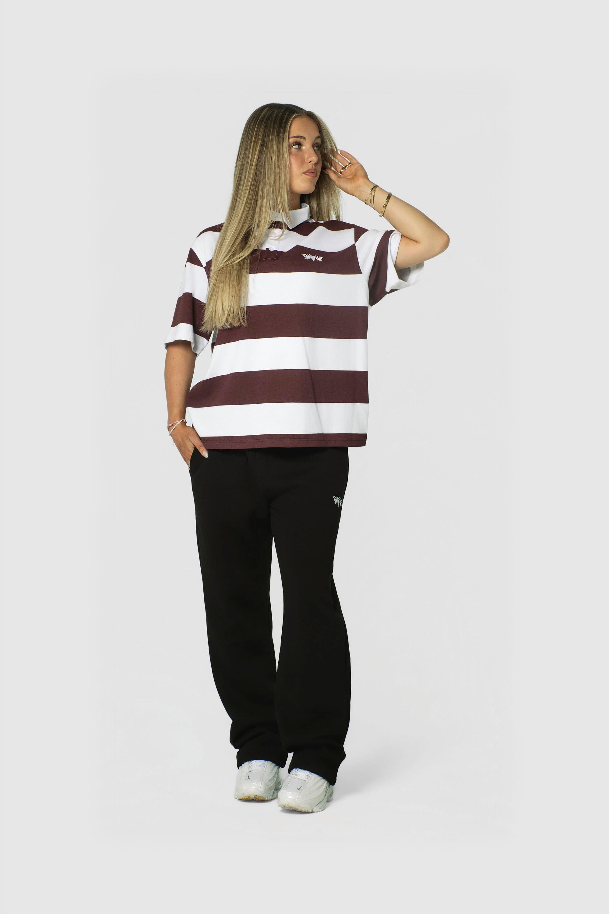 STRIPE POLO SHIRT REDWINE