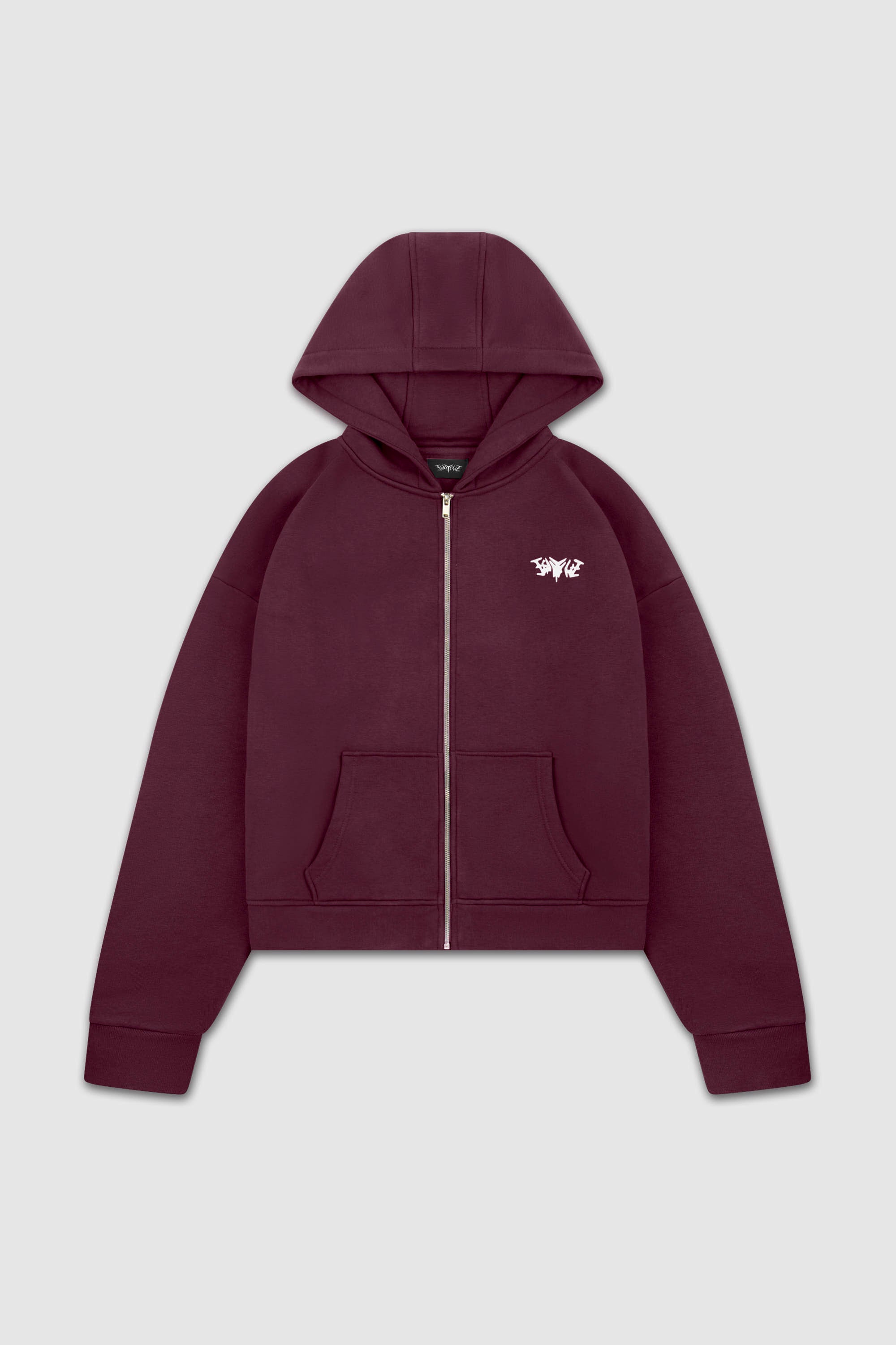 BASIC ZIP HOODIE REDWINE