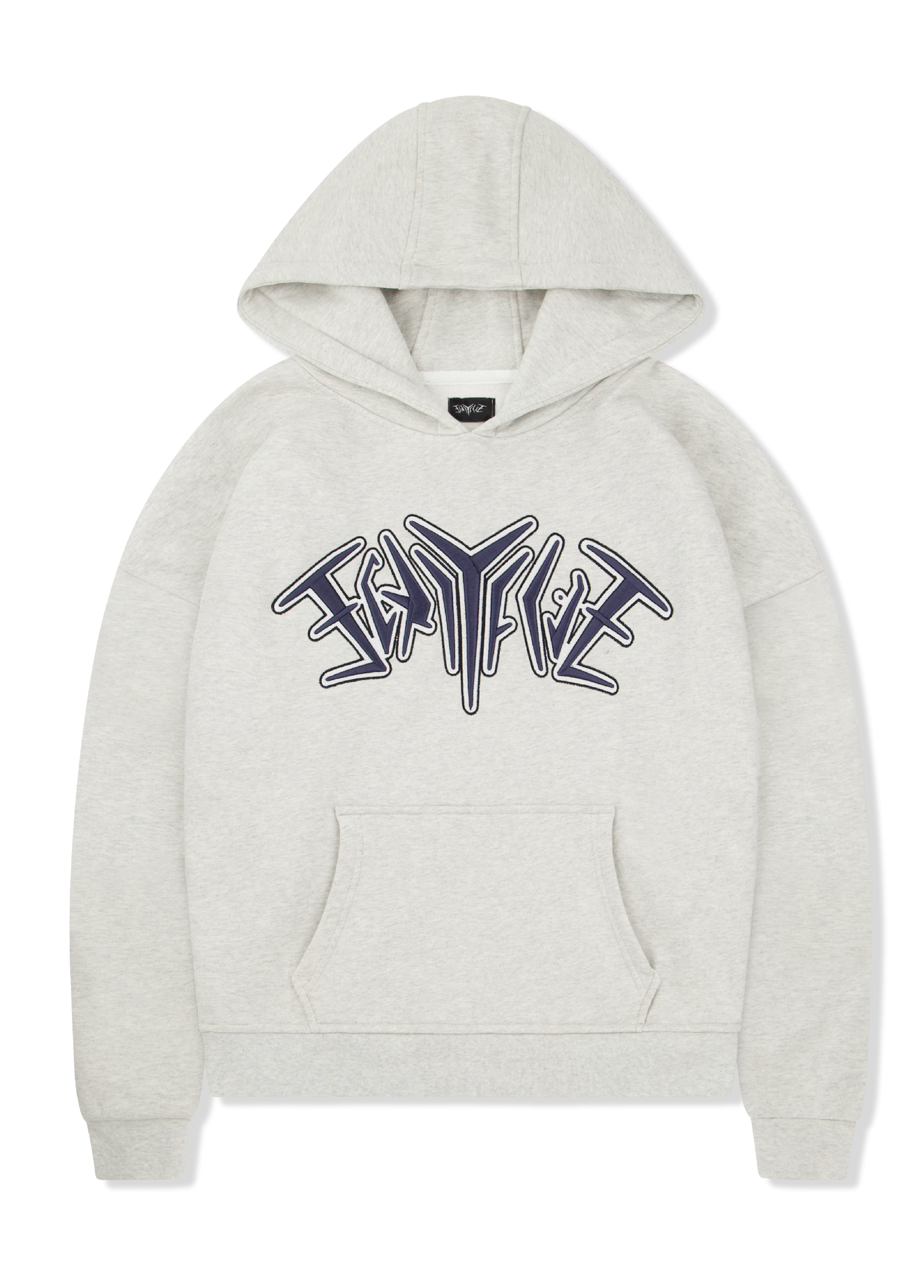 EMBROIDERY HOODIE LIGHT GREY